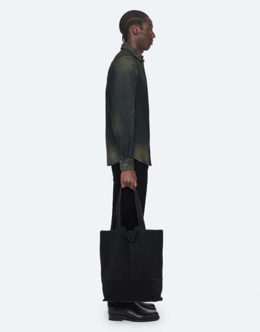 AllSaints Gleason denim overhemd in getint donker indigo, 7 van 7