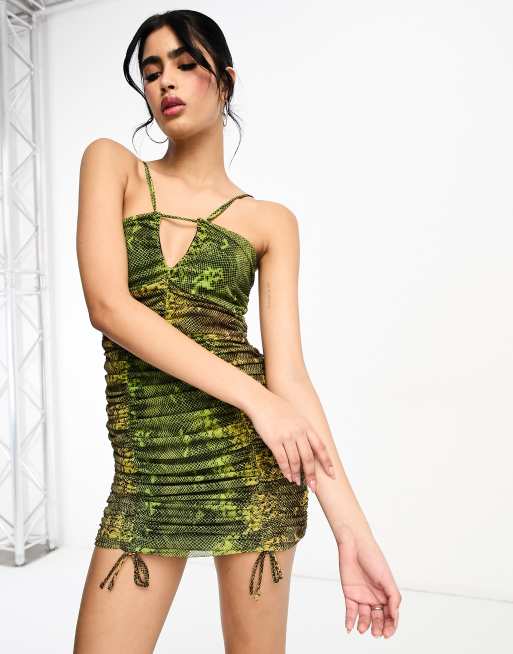 Lime green 2025 snake print dress