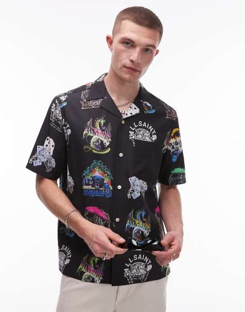 Allsaints gnar shirt in jet black