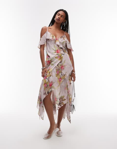 AllSaints – Grace – Kleid in weichem Adena-Rosa - view 1