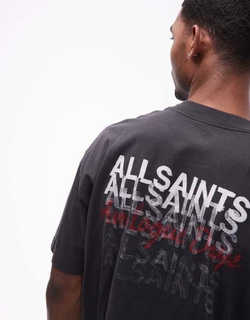 AllSaints - Graphene - T-shirt avec logo graphique et imprimé au dos - Noir délavé, 5 de 5
