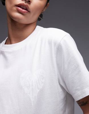 Allsaints Graphic Poster Boyfriend Fit T-shirt In White