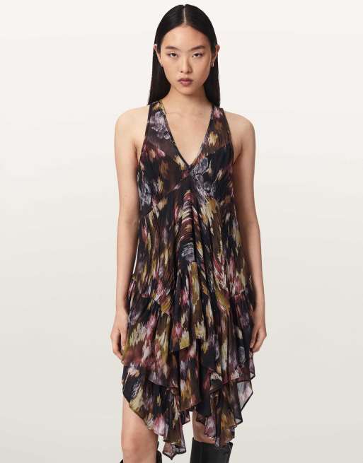 AllSaints - Gretel - Jurk in zwart met bloemenprint, 3 van 6