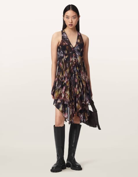 AllSaints - Gretel - Jurk met print in zwart - view 1
