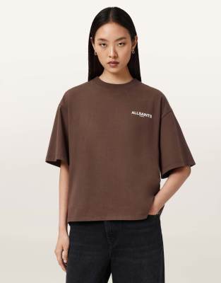 AllSaints - Guardian Amelie - T-Shirt in Bitterbraun-Brown