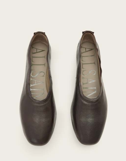 AllSaints Hailee leather ballet flats in dark brown, 4 of 4