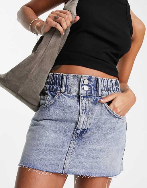 Elastic waist denim outlet skirt short