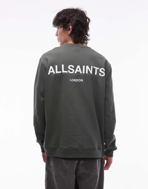 AllSaints - Halcyon - Kakigrøn sweatshirt med rund hals - view 1