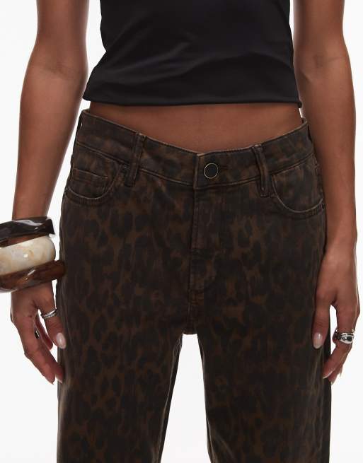 AllSaints – Haldan – Bruna och svarta bootcut-jeans med smal passform och leopardmönster , 5 av 5