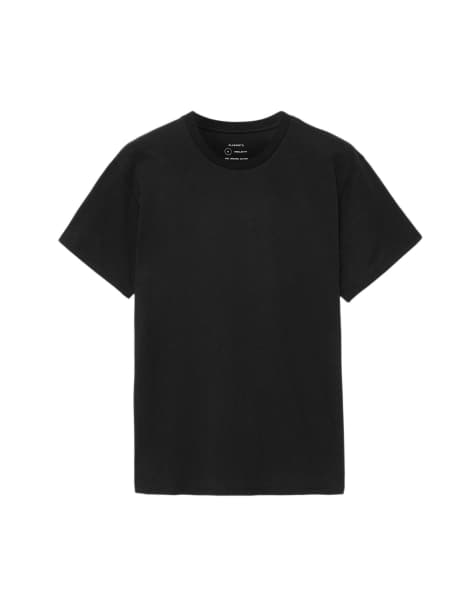 AllSaints Hale T-shirt met korte mouwen en ronde hals in gewassen zwart - view 1