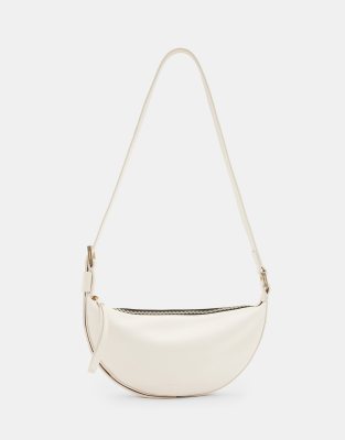 Half Moon leather crossbody bag in white