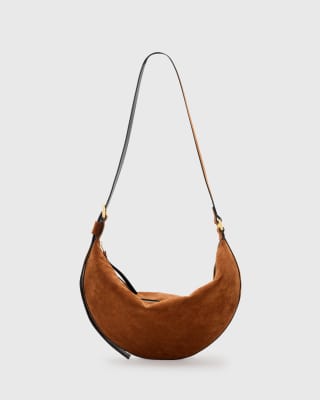 Allsaints Halfmoon Suede Shoulder Bag