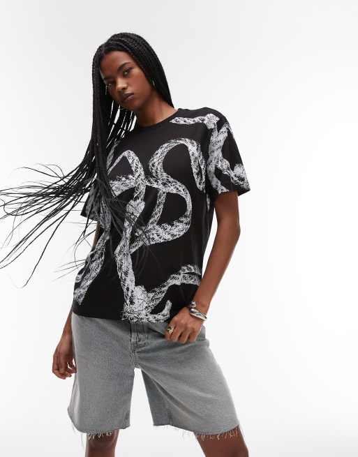 AllSaints - Halyard - Sort boyfriend-t-shirt