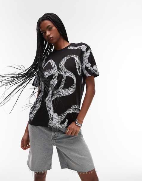 Allsaints - Halyard - T-shirt coupe boyfriend - Noir - view 1