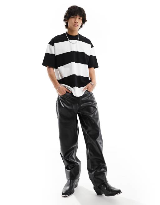 AllSaints - Hami - Gestreept T-shirt met ronde hals en korte mouwen in zwart en wit