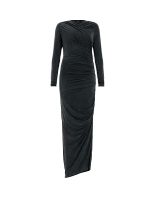 AllSaints - Hanako - Kleid aus Cupro in Schwarz