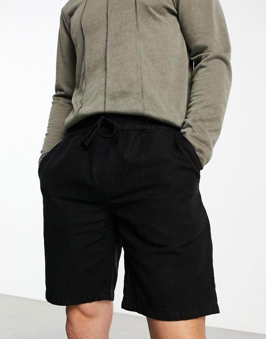 AllSaints Hanbury linen shorts in black