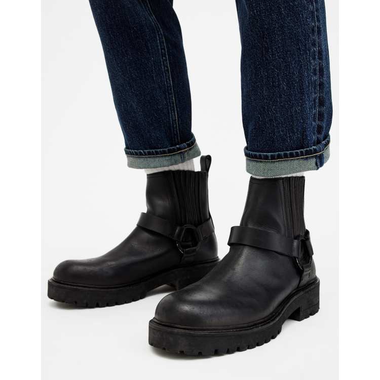 Hank All Saints Classic Biker Boot AllSaints Hank Leather Biker