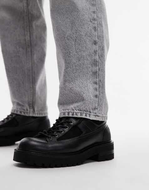 AllSaints Hank leather combat boots in black - view 1