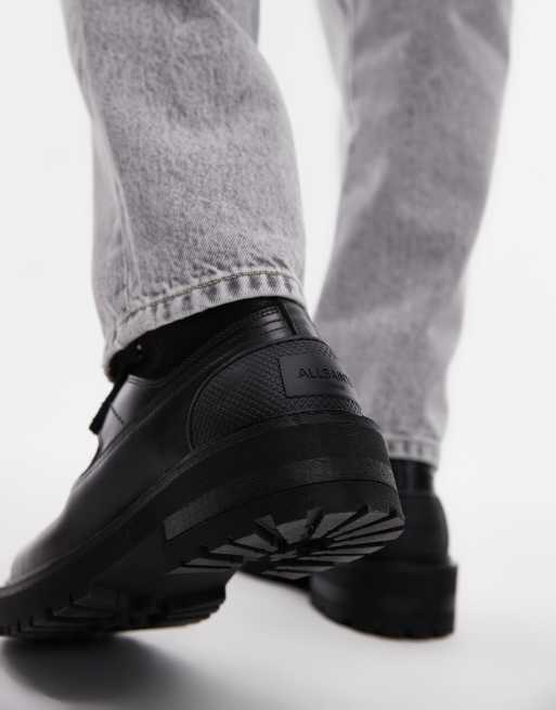 AllSaints Hank leather combat boots in black | ASOS