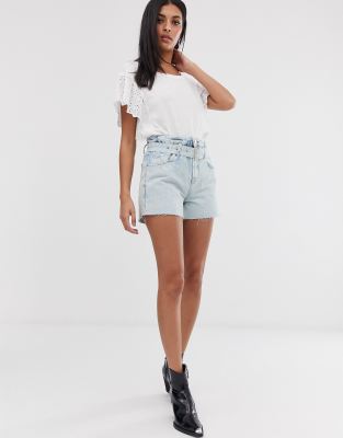 all saints denim shorts