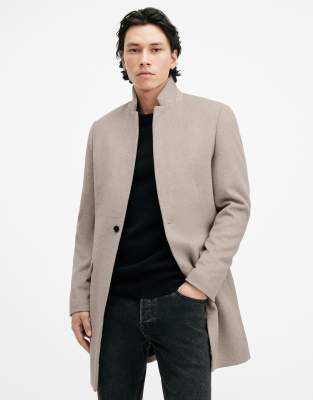 AllSaints Hargrove smart coat in stone