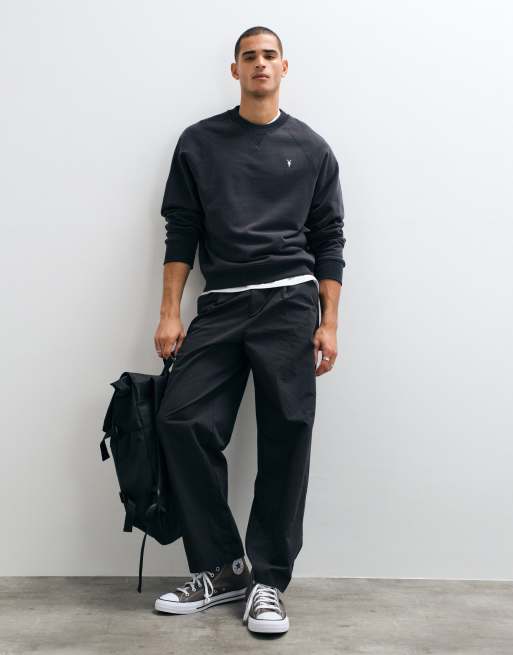 AllSaints Harlow sweat-shirt à petit logo en noir délavé, 4 de 5
