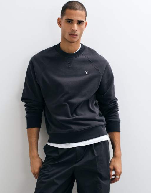 AllSaints Harlow Sweatshirt mit kleinem Logo in verwaschenem Schwarz, 2 von 5