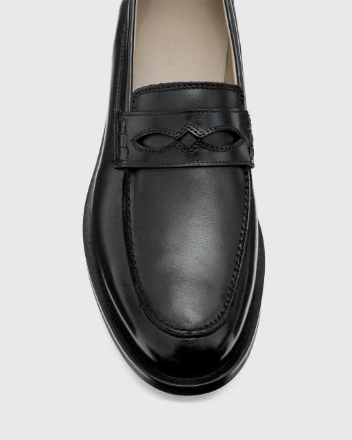 AllSaints – Harmon – Loafer aus Leder in Schwarz