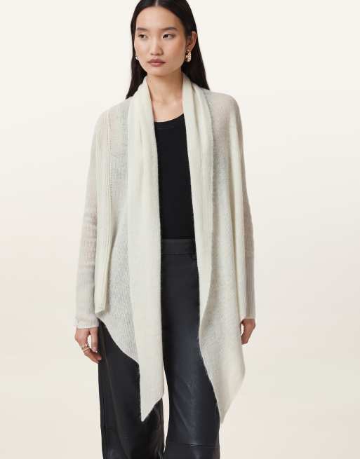 AllSaints – Harper – Strickjacke in Kreideweiß