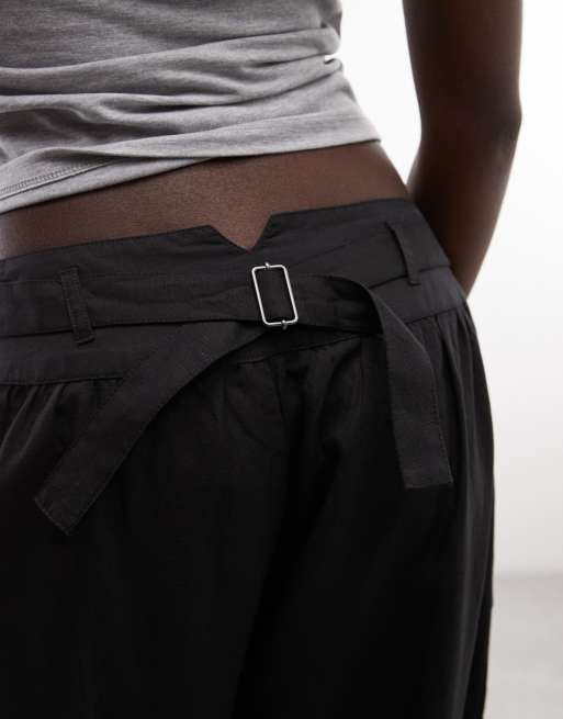 AllSaints Harrie pantalones globo de mezcla de lino en negro, 4 de 5