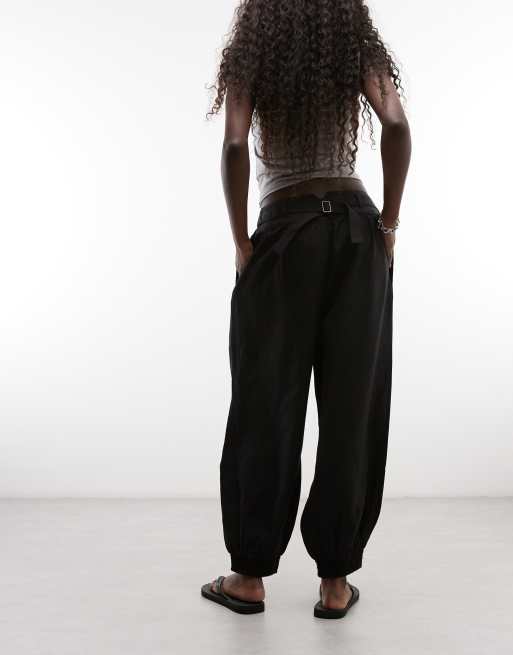 AllSaints Harrie spodnie balonowe z mieszanki lnu w kolorze czarnym, 5 z 5