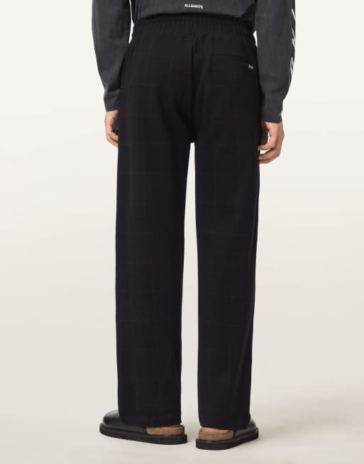 AllSaints - Harris - Pantalones de chándal negros a cuadros, 5 de 6
