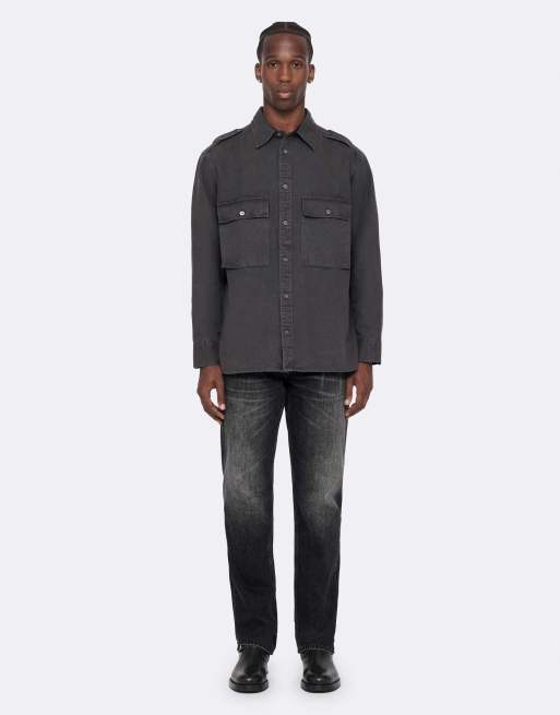 AllSaints Hart chemise à manches longues en noir anthracite, 2 de 7