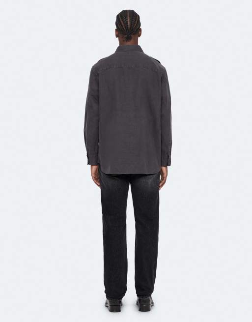 AllSaints Hart chemise à manches longues en noir anthracite, 4 de 7