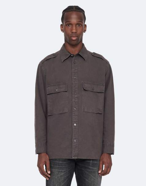 AllSaints Hart overhemd met lange mouwen in vervaagd bruin - view 1