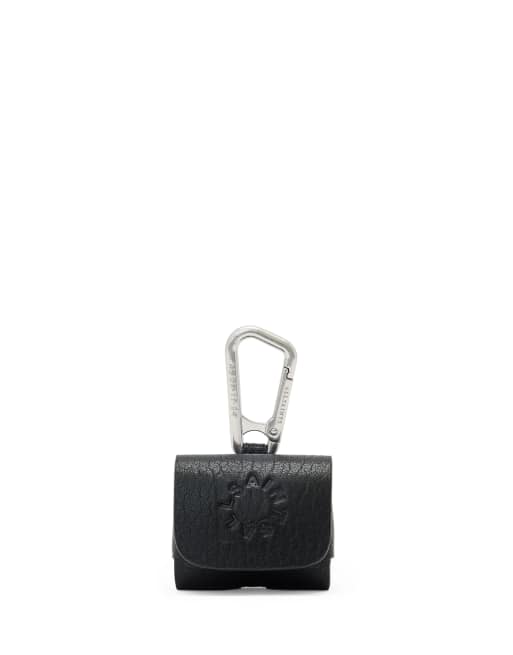 AllSaints – Haven – Airpod-Hülle aus Leder in Schwarz