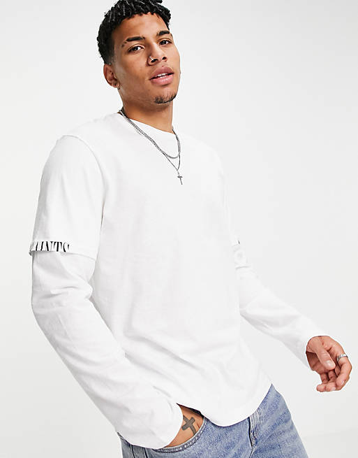 AllSaints haven double layered t-shirt in white