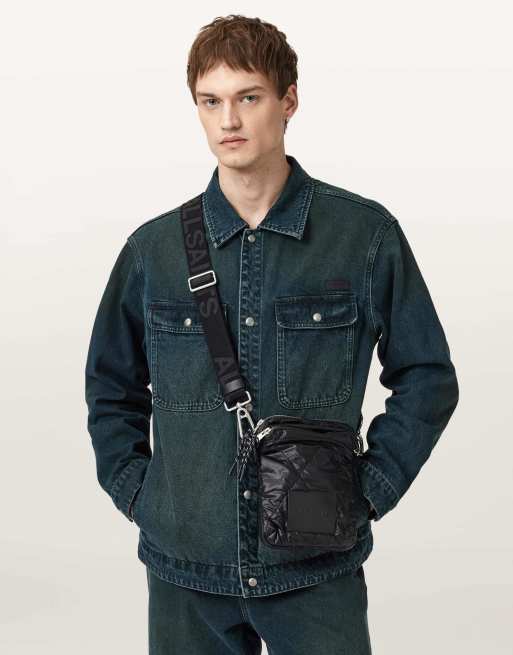 AllSaints – Haven – Gesteppte Beuteltasche in Schwarz