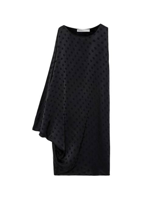 AllSaints Haven jurk in zwarte stippenjacquard, 7 van 7