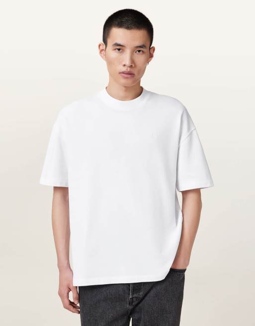 AllSaints – Haven – Kurzärmliges T-Shirt in optischem Weiß mit Rundhalsausschnitt