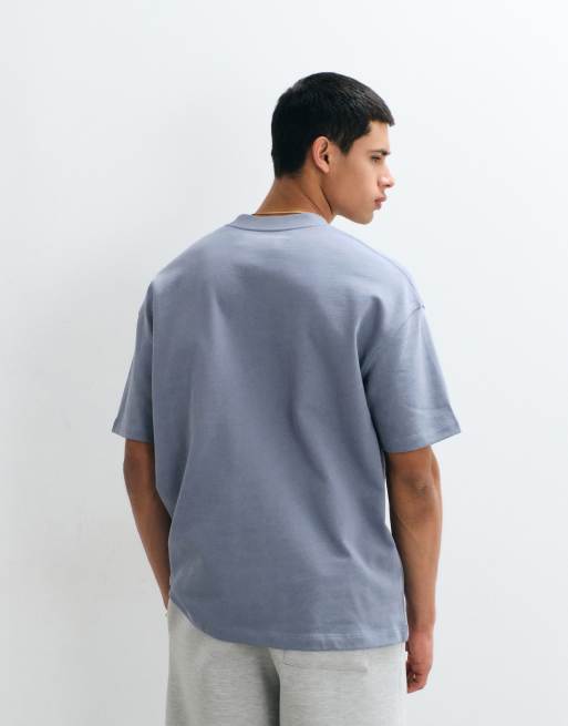 AllSaints Haven lille broderet brystlogo T-shirt i mørkeblå, 5 af 5