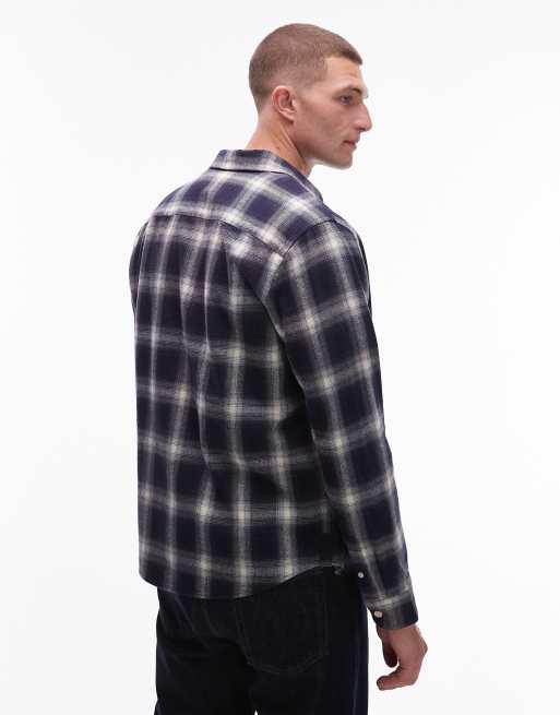 Allsaints Haven long sleeve check shirt in black, 3 of 5
