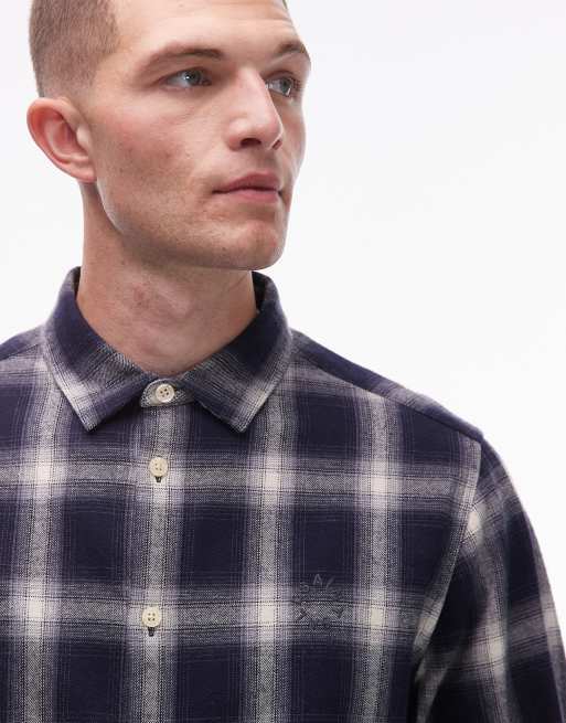 Allsaints Haven long sleeve check shirt in black, 5 of 5