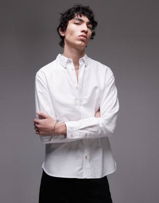 Allsaints Simmons Cotton Button-up Shirt In White