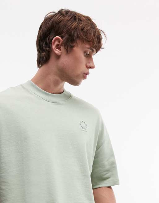 AllSaints - Haven - Lysegrøn T-shirt med småt logobroderi på brystet, 3 af 5