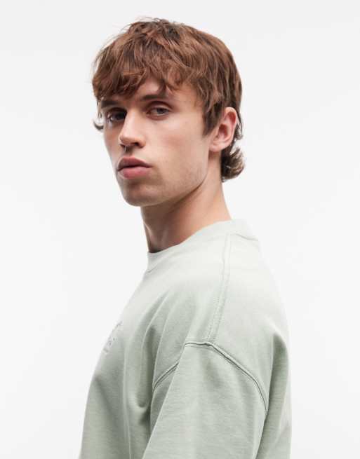 AllSaints - Haven - Lysegrøn T-shirt med småt logobroderi på brystet, 4 af 5