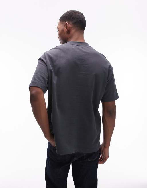 AllSaints - Haven - Mørkeblå T-shirt med lille, broderet logo på brystet, 4 af 4