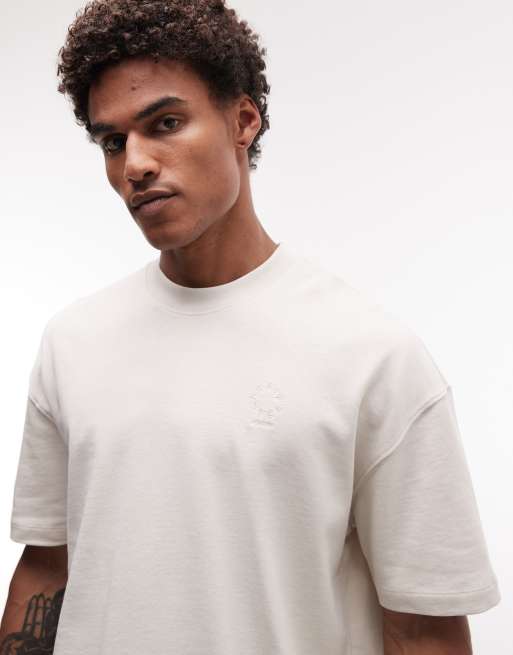 AllSaints - Haven - T-shirt met klein geborduurd logo op de borst in wit, 3 van 5