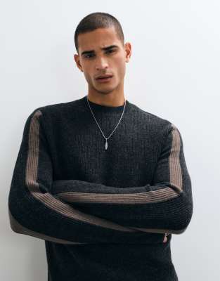 Allsaints Men's Hawke Wool Crew-Neck Jumper Grey Size S - Bild 3